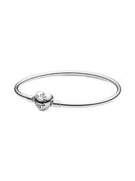 Bransoletka damska Pandora 596268-19 bangle z zapięciem w kształcie serca i logo