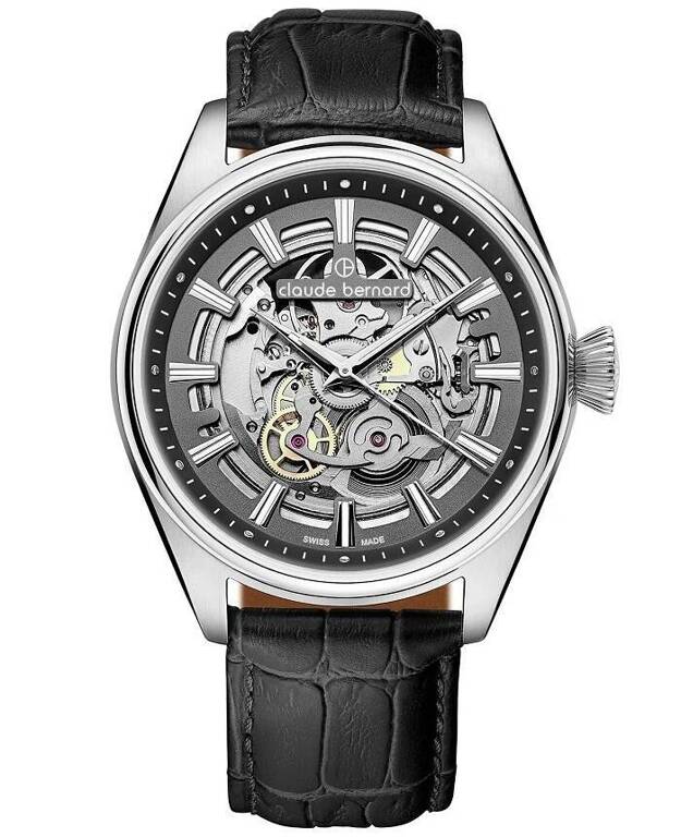 Zegarek męski CLAUDE BERNARD 85307-3C-GIN Proud Heritage Automatic Skeleton